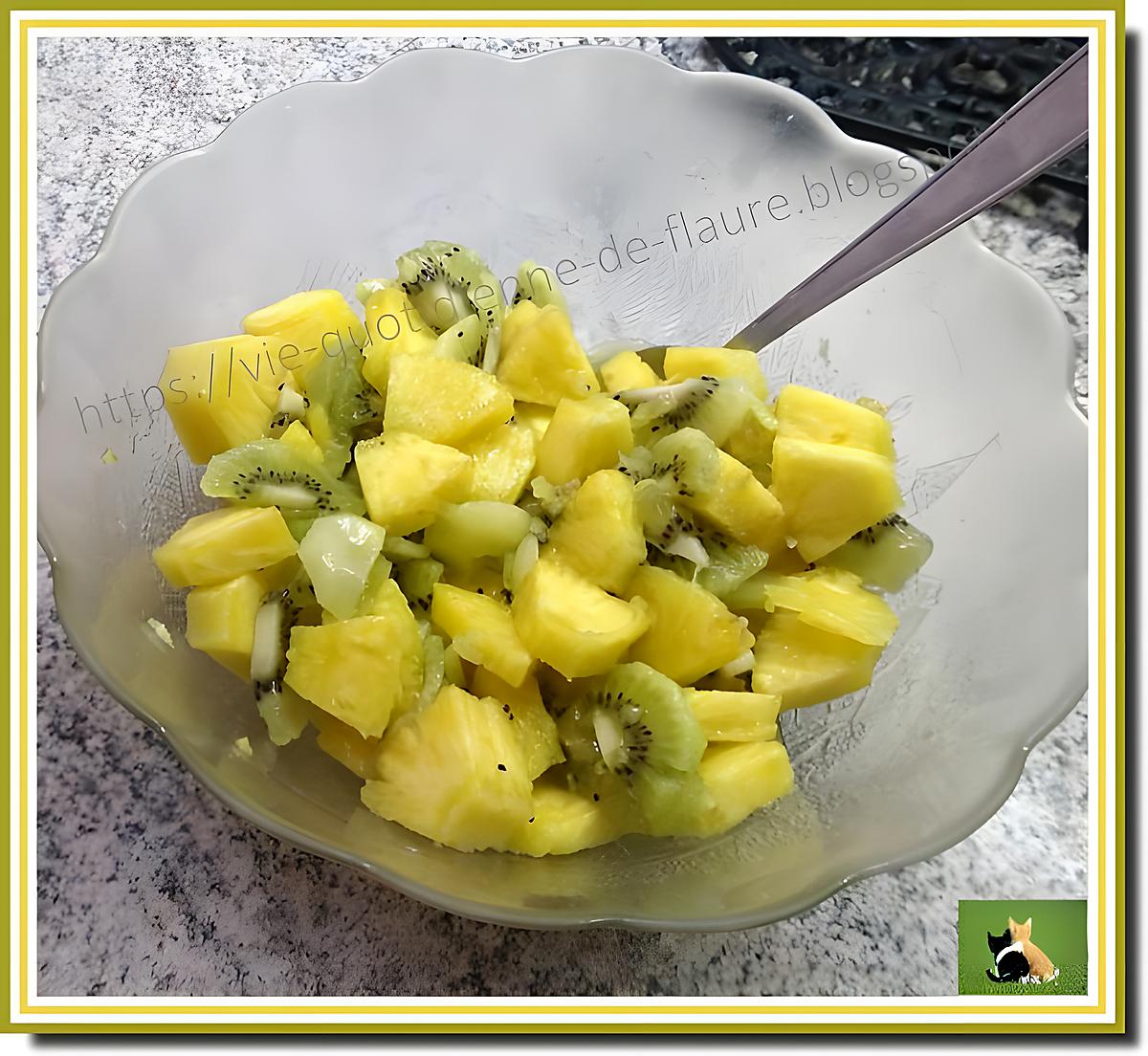 recette Salade de fruits ananas, kiwi et gingembre