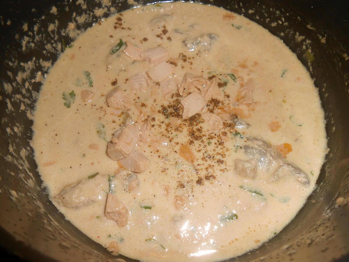 recette ESCALOPES DE POULET SAUCE FOIE GRAS ET CHAMPIGNONS