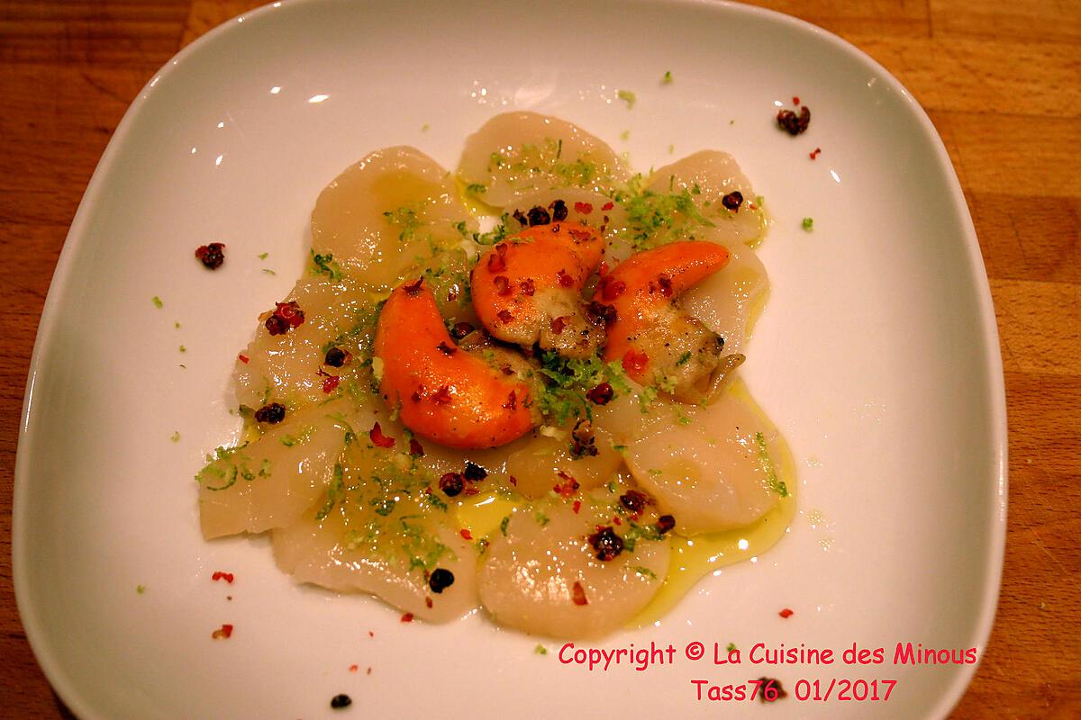 recette Carpaccio de St. Jacques à l'Huile Vanillée