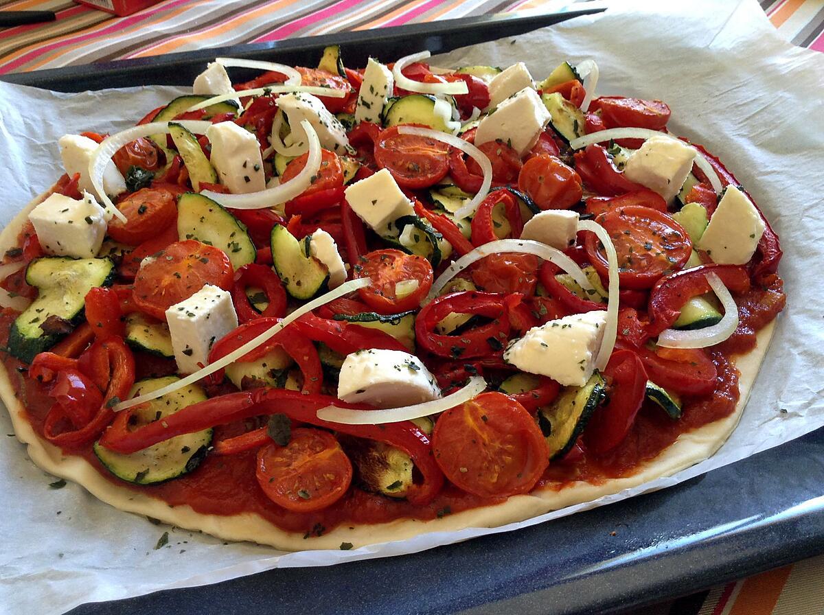 recette Pizza mozzarella et légumes