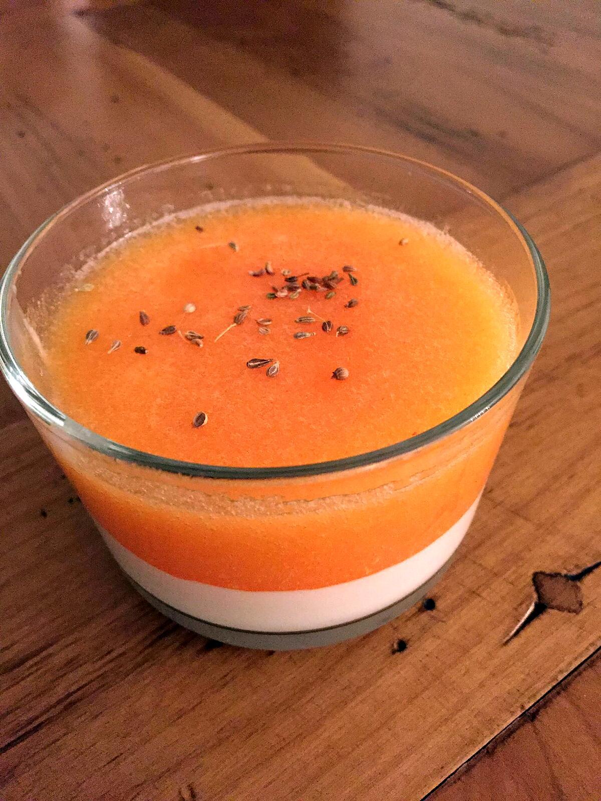 recette Verrine de melon au chèvre frais et coriandre