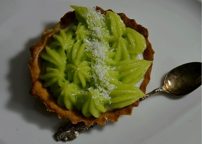 recette TARTELETTE CREME DE COCO ET LEMON CURD CITRON VERT