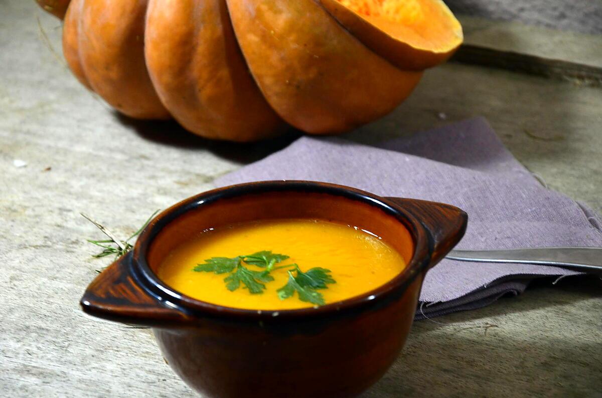 recette VELOUTE DE CITROUILLE AU CUMIN ET A LA CORIANDRE