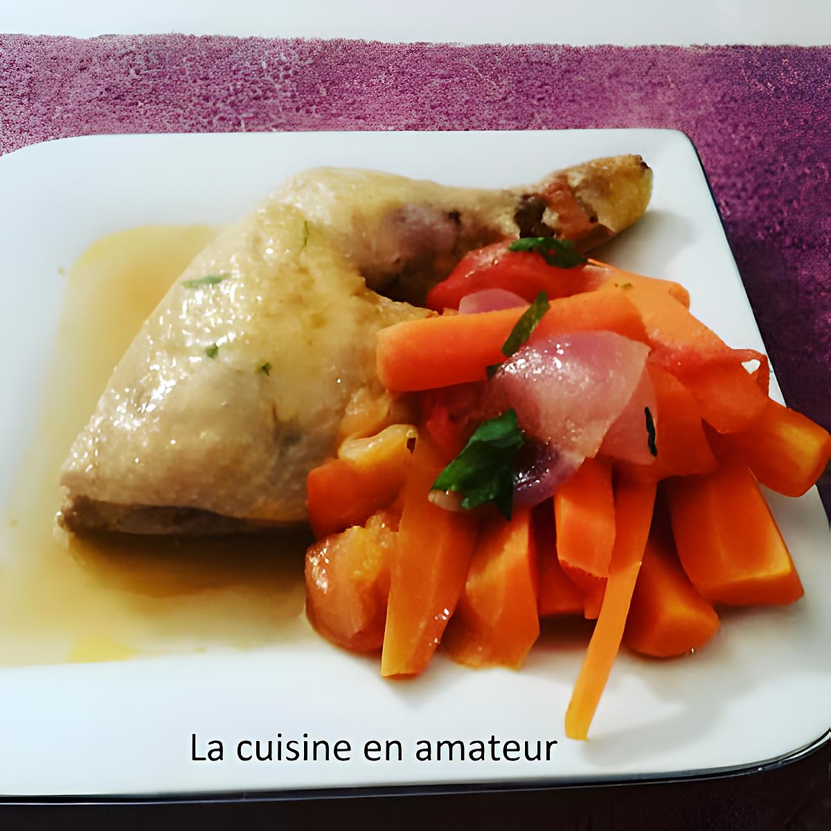 recette Poulet aux carottes et tomates