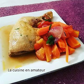 recette Poulet aux carottes et tomates