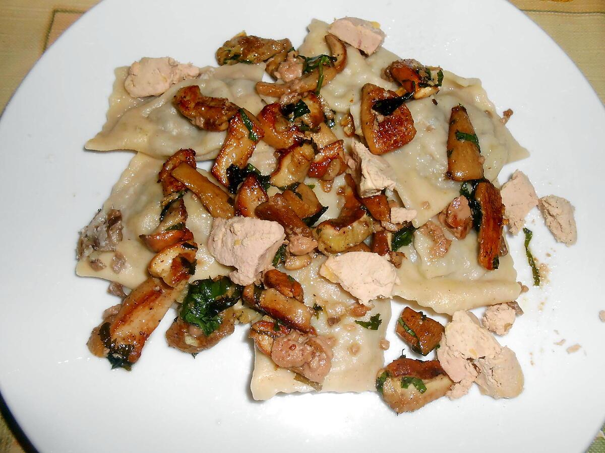 recette RAVIOLI CEPES FOIE GRAS CUISINES