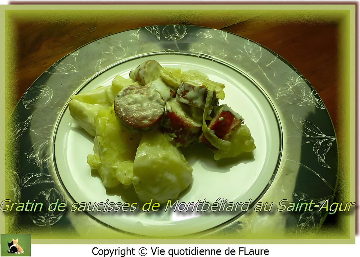 recette Gratin de saucisses de Montbéliard au Saint-Agur