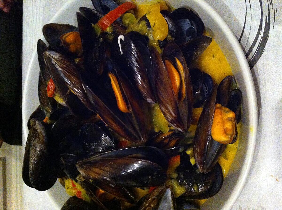 recette Moules curry/coco