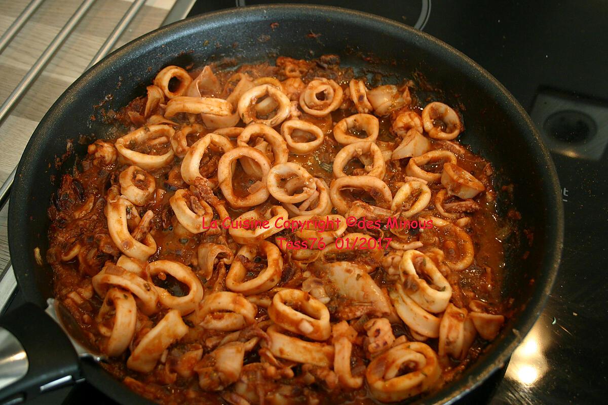 recette Encornets à l'Armoricaine