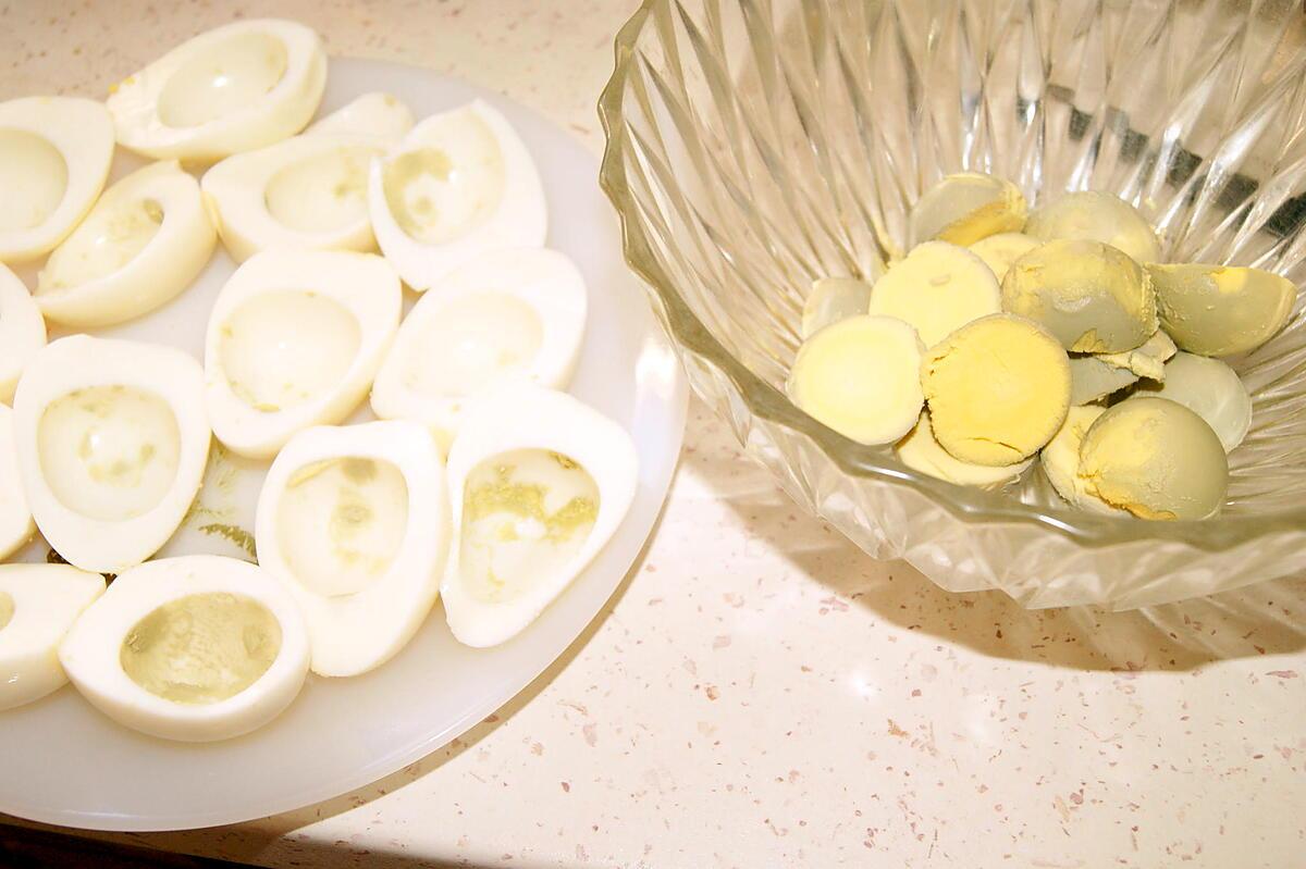 recette Oeufs Mimosa à la sardine, sans mayonnaise.