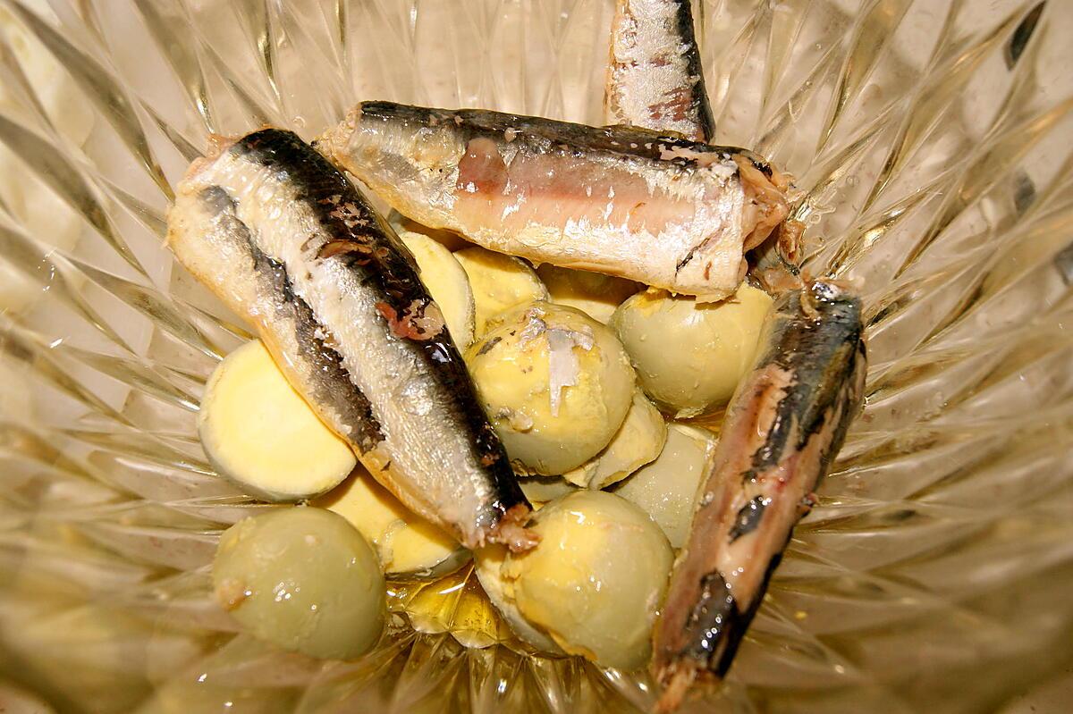 recette Oeufs Mimosa à la sardine, sans mayonnaise.