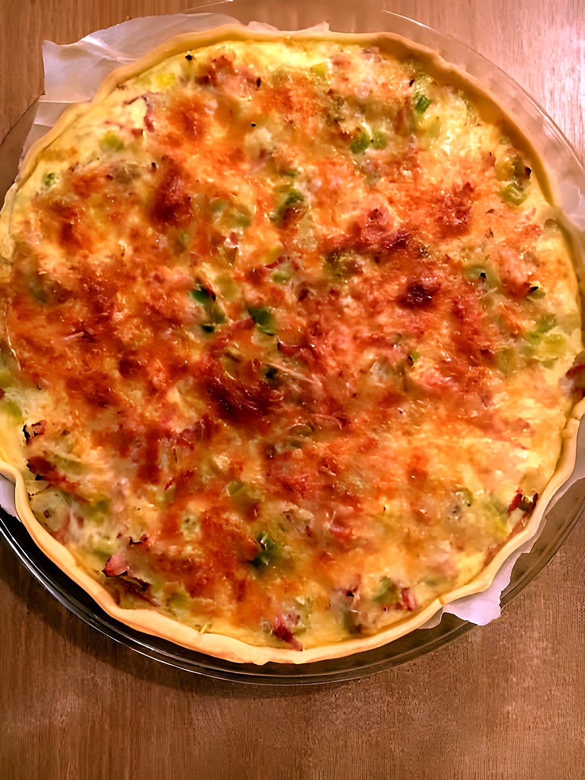 recette Quiche aux poireaux et au jambon