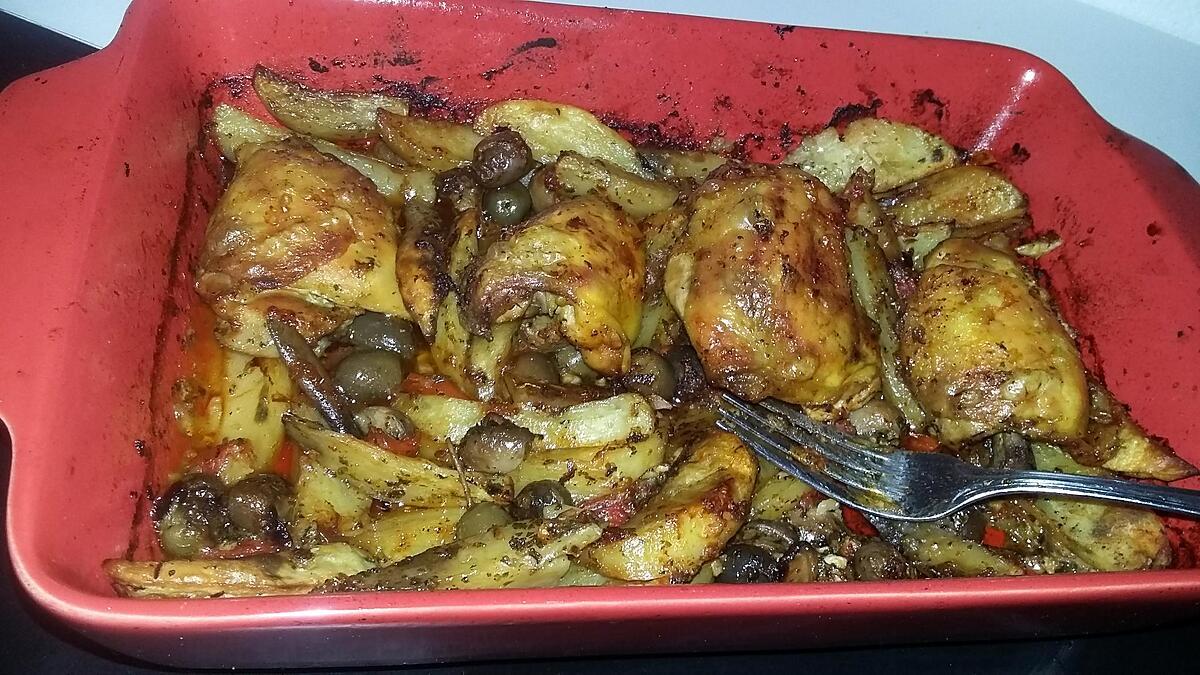 recette Haut de cuisses de poulet rôti aux olives et aux épices