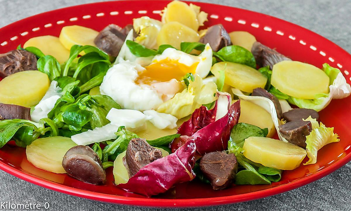 recette Salade de gésiers aux oeufs, radis noir et pommes de terre