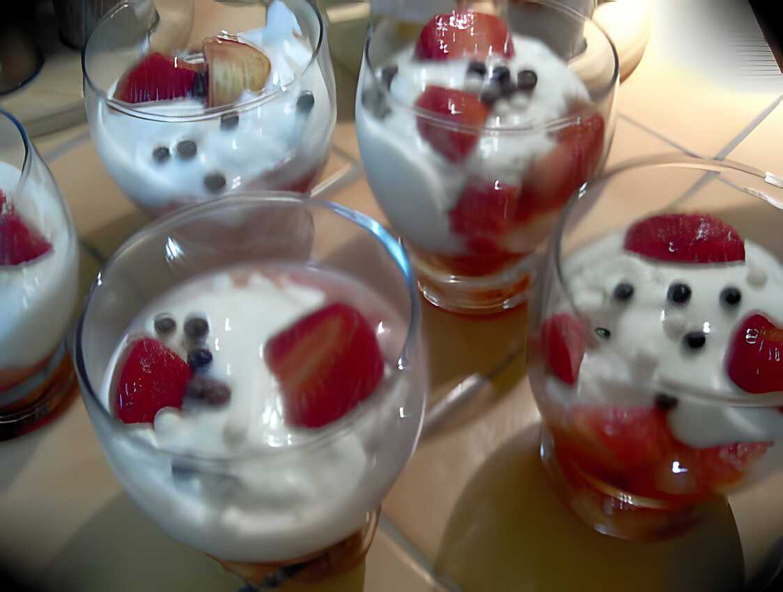 Recette de Verrines fraises fromage blanc