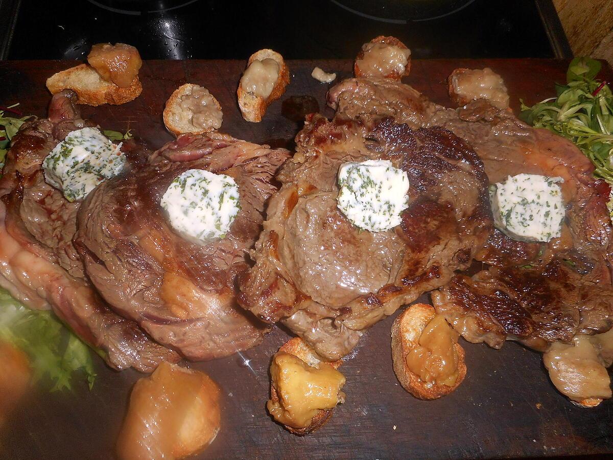 recette Entrecote beurre maitre d hotel et croutons a la moelle