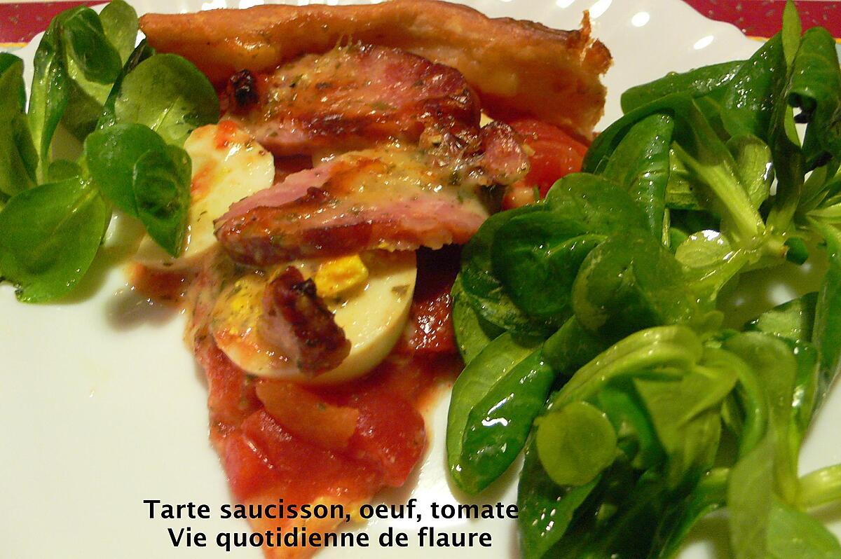 recette Tarte saucisson, œuf, tomate