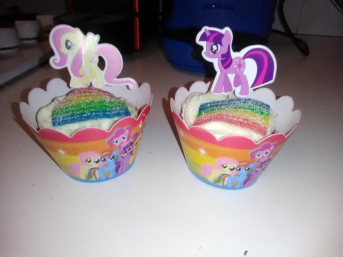 recette Château My little pony cupcakes framboise arc en ciel