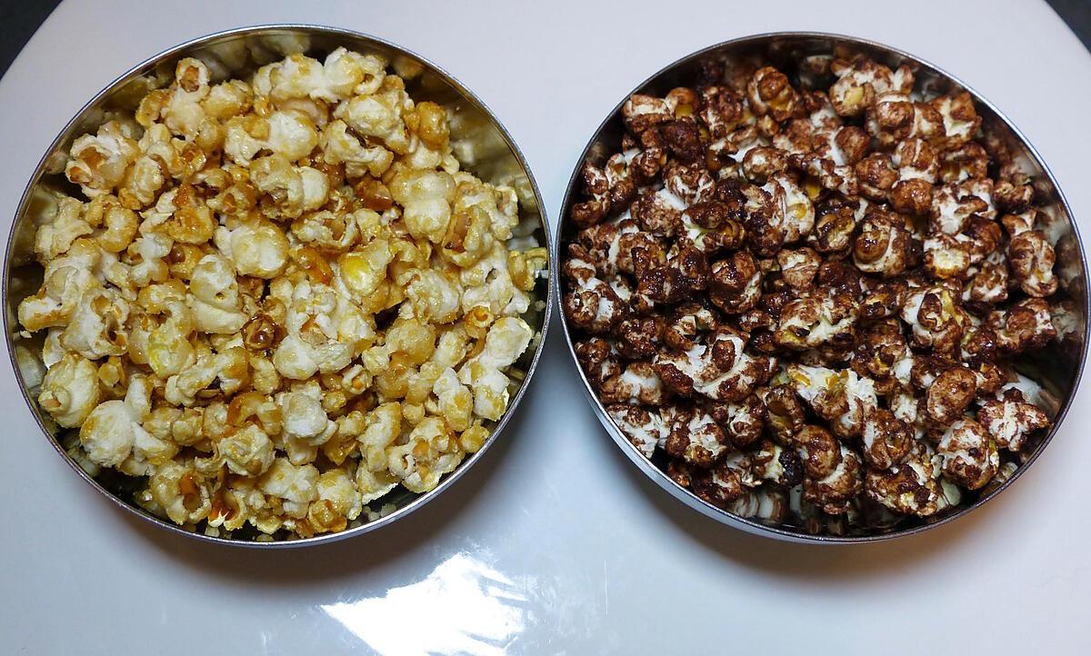 recette Pop corn caramel VS pop corn chocolat