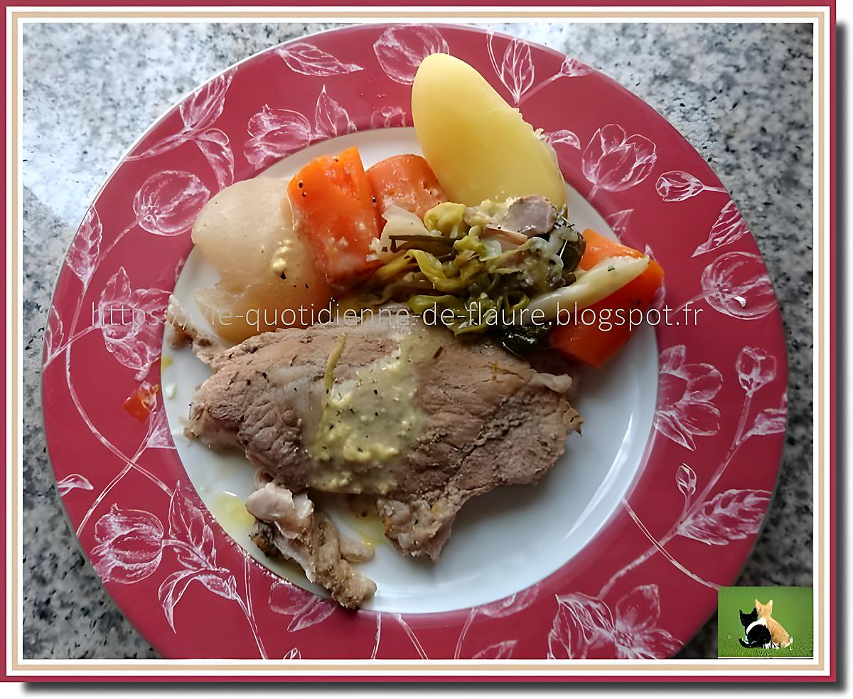 recette Rouelle de porc comme un pot au feu avec navet, carotte, poireau et pomme de terre