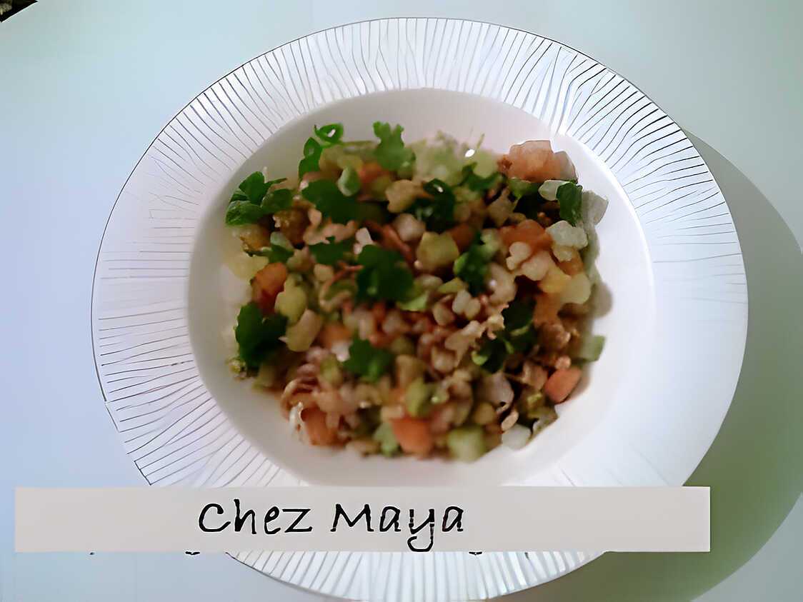 Salade de lentilles germées