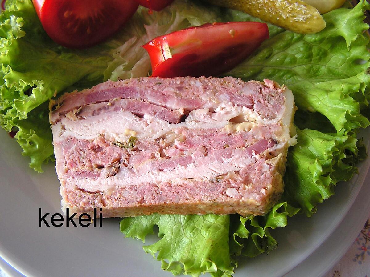 recette Terrine de volaille et lard fumé