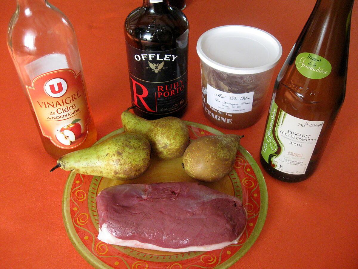 recette magret de canard et poires rôties, sauce au porto