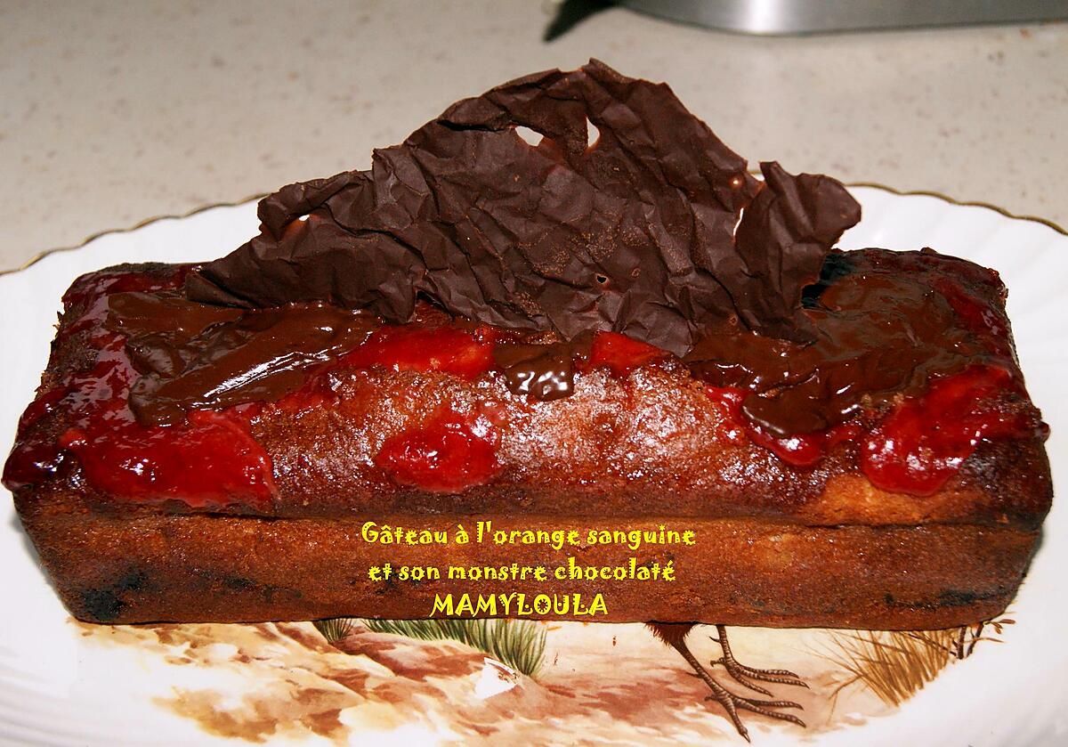 recette Gâteau à l'orange sanguine et son monstre chocolaté