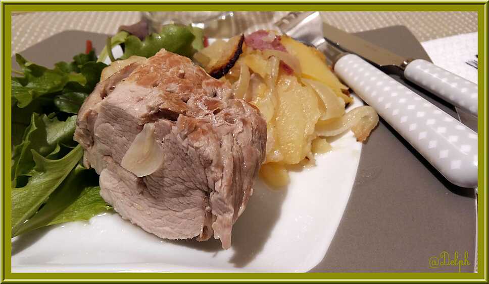 recette Filet mignon en cocotte au Bacon, pommes de terre et Oignons