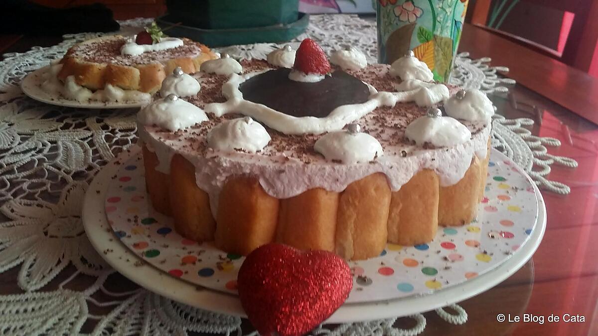 recette Charlotte aux fraises pour la St Valentin