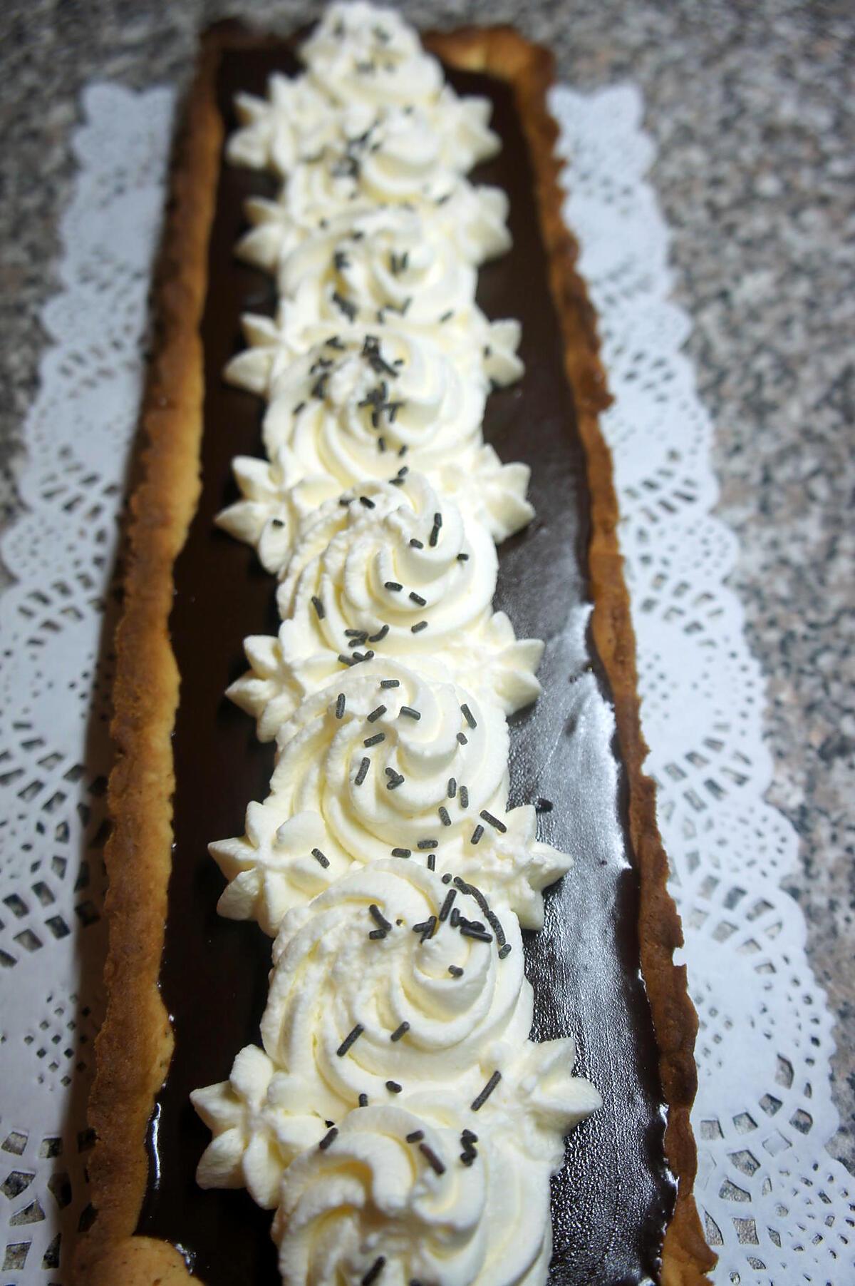 recette Tarte Chocolat Caramel beurre salé chantilly