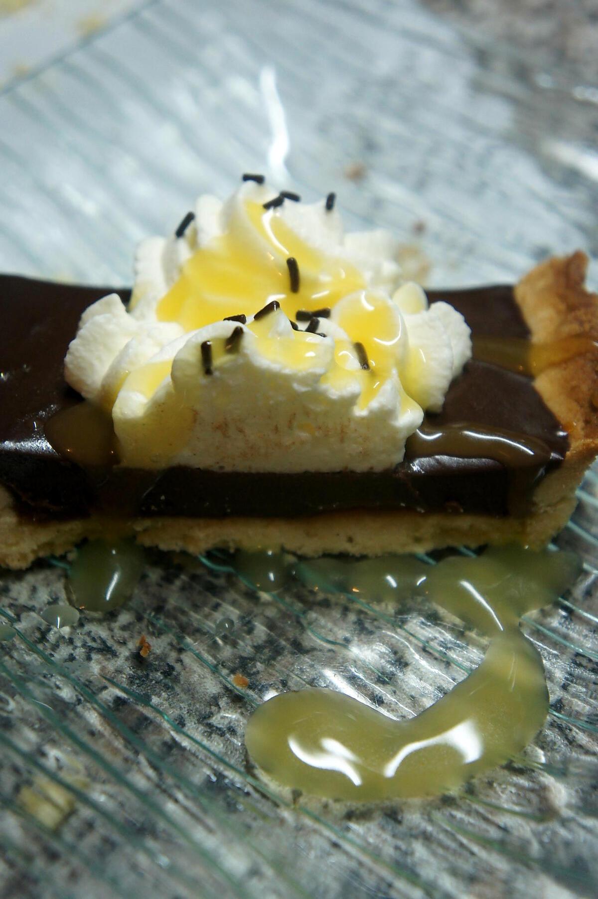 recette Tarte Chocolat Caramel beurre salé chantilly