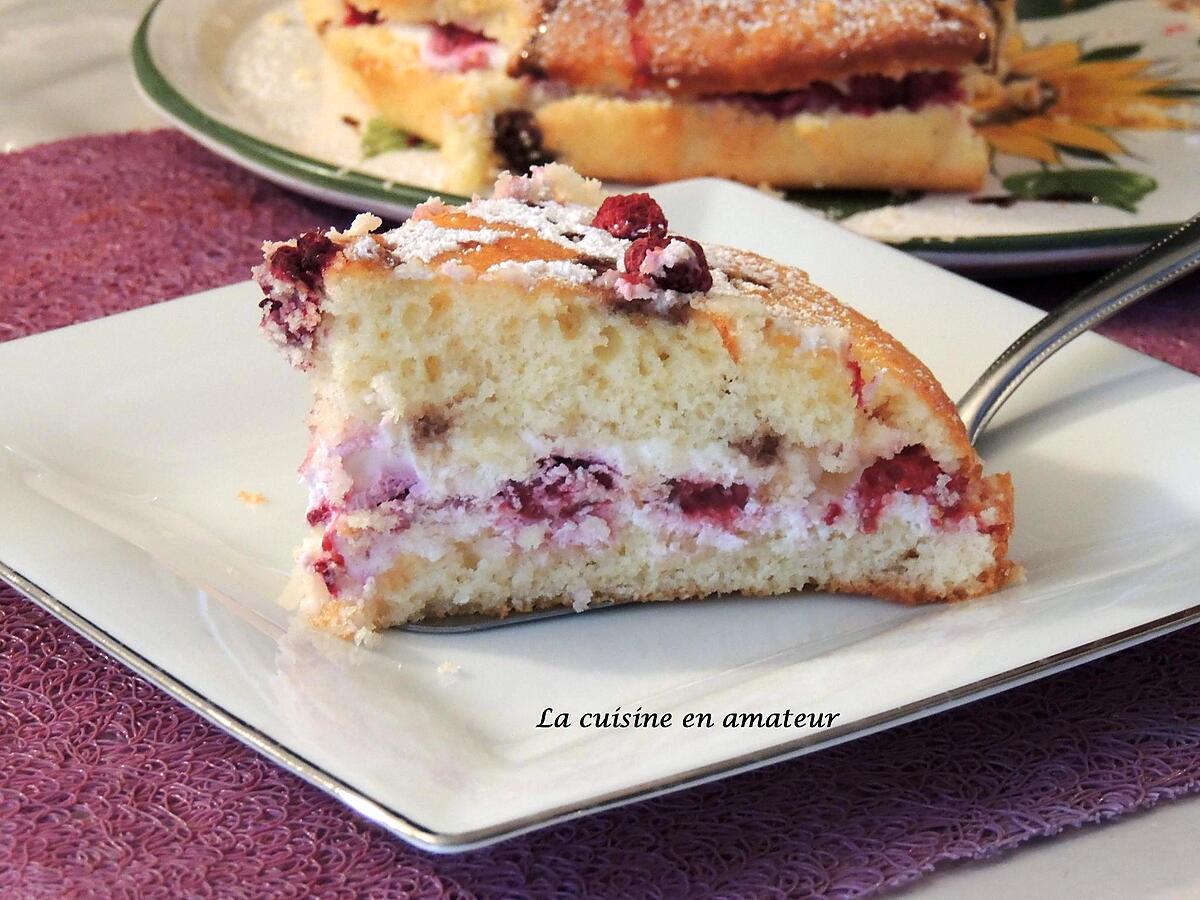 recette Gâteau rapide framboises mascarpone