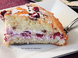 recette Gâteau rapide framboises mascarpone