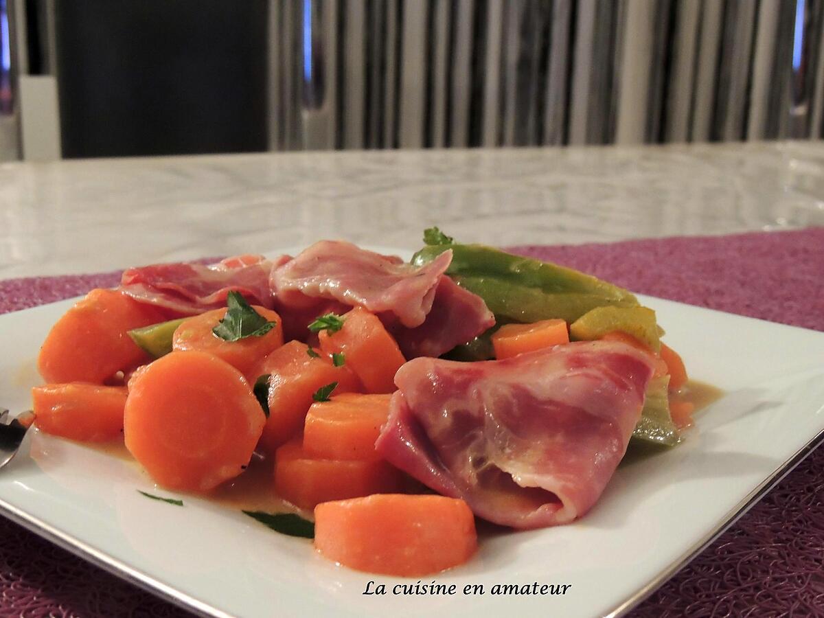 recette Carottes, poivrons et coppa à la crème