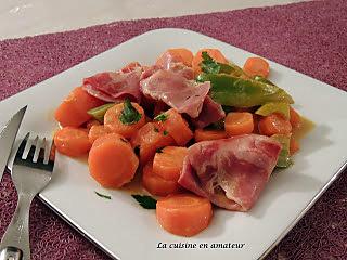 recette Carottes, poivrons et coppa à la crème