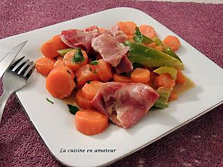 recette Carottes, poivrons et coppa à la crème