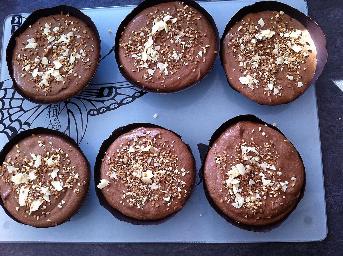 recette Coques de mousse au chocolat mascarpone