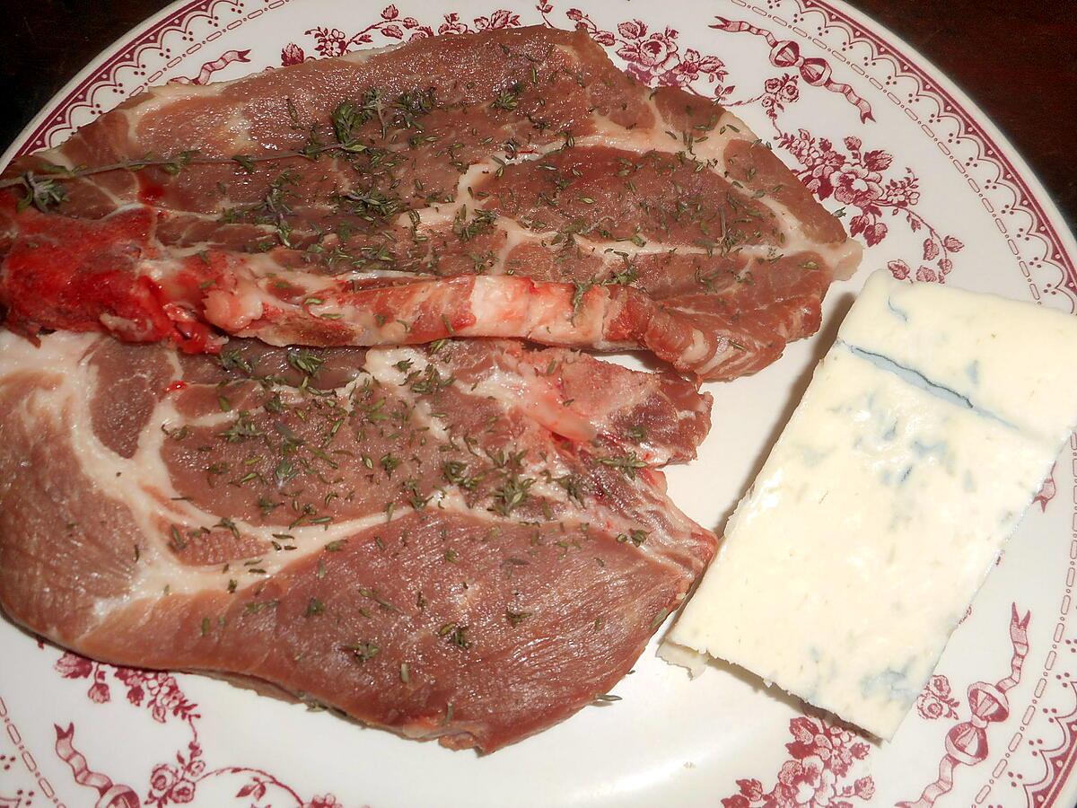 recette Cote de porc au gorgonzola