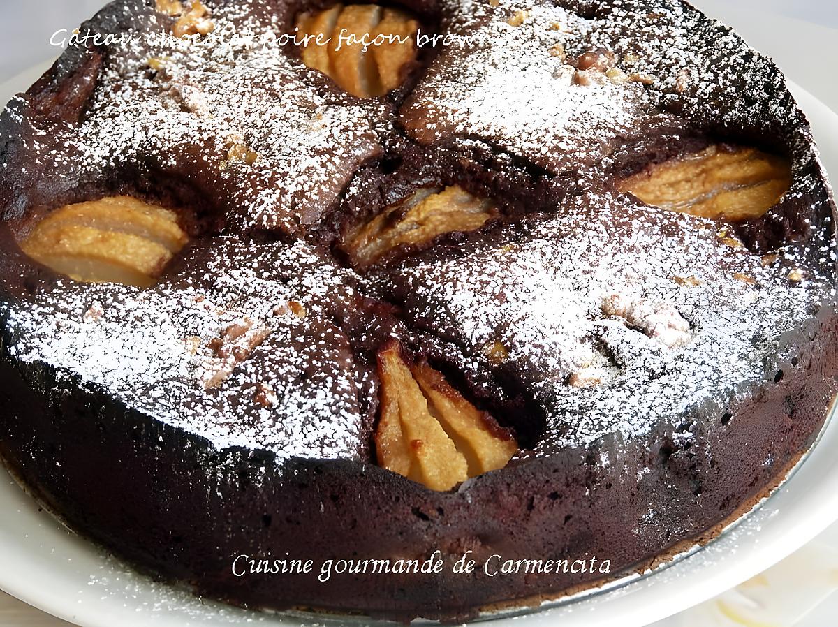 recette Gâteau chocolat poires façon brownie