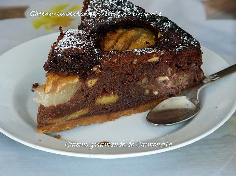 recette Gâteau chocolat poires façon brownie