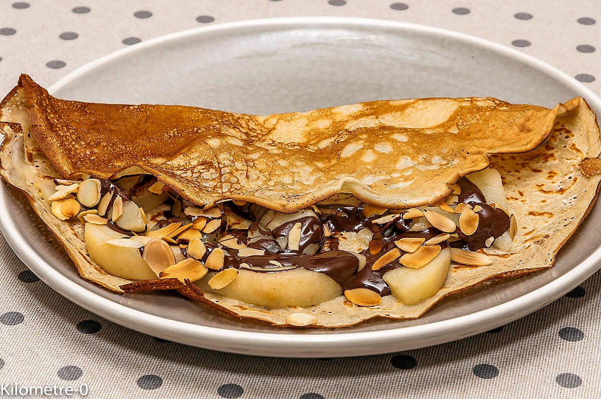 recette Crêpes poires chocolat amandes