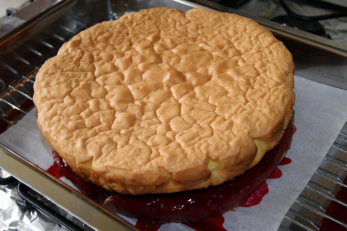 recette Gâteau Framboise/ chocolat et son Miroir au chocolat