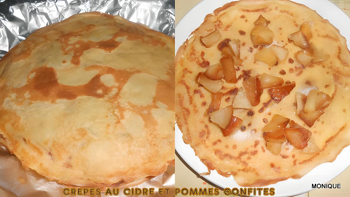 recette CREPES AU CIDRE FOURREES A LA POMME CONFITE