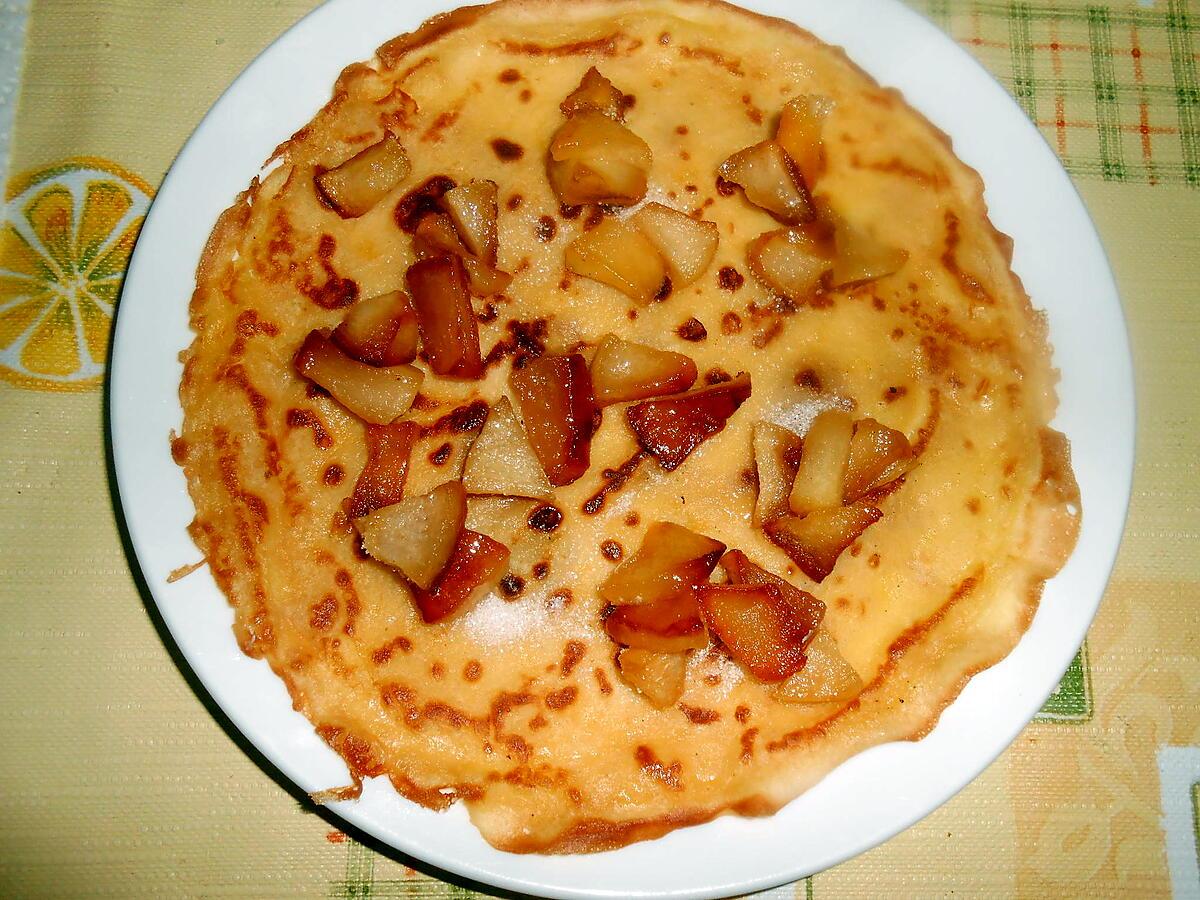 recette CREPES AU CIDRE FOURREES A LA POMME CONFITE