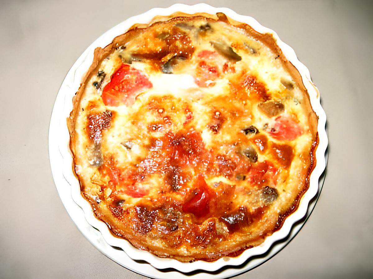 recette Quiche aux champignons et à la tomate