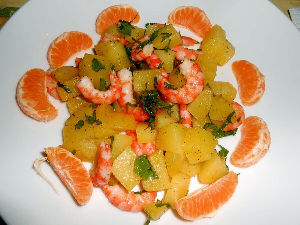 recette SALADE DE POMMES DE TERRE CREVETTES