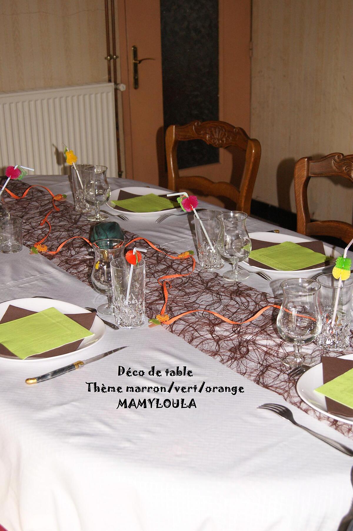 recette Déco de table thème marron/vert/orange