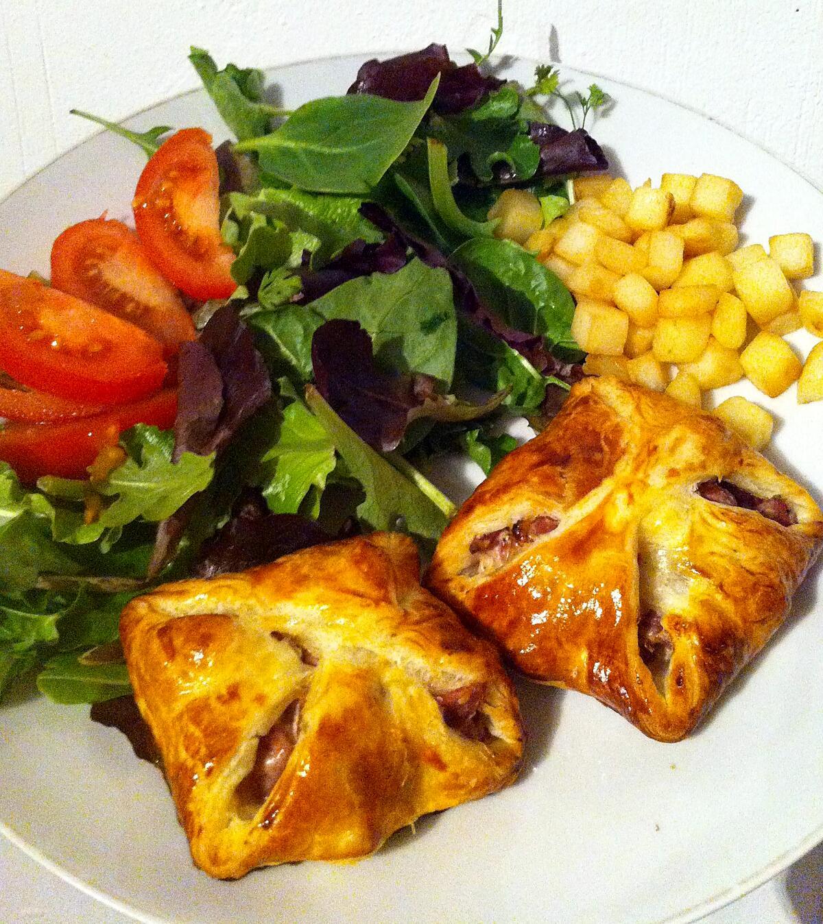 recette Paniers feuilletés aux gésiers de volaille confits