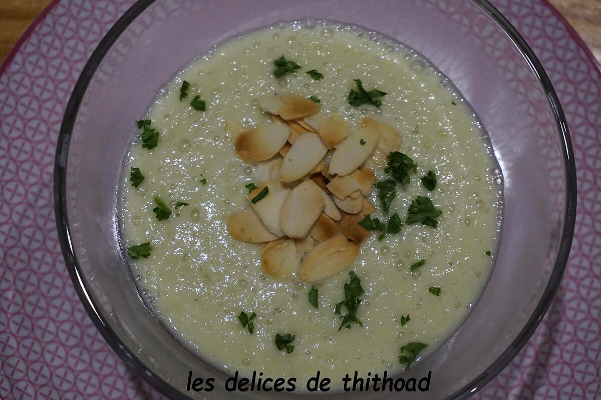 recette velouté de poireaux, navets au lait d'amande